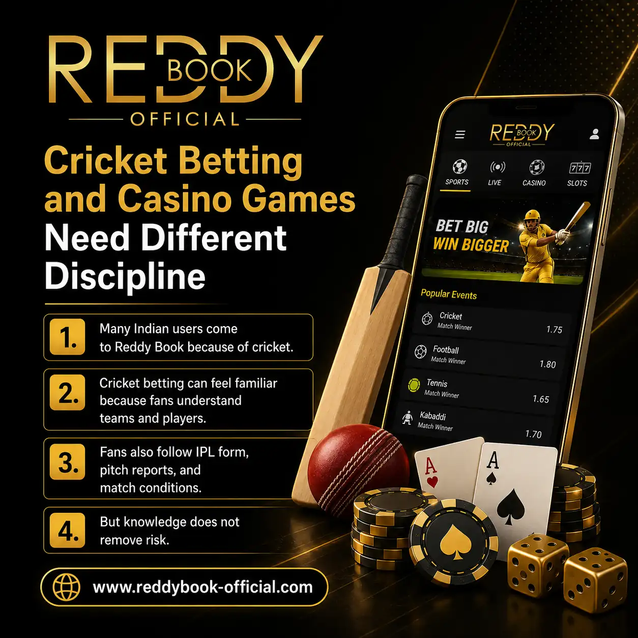 Cricket Betting vs Casino Games — Reddy Book